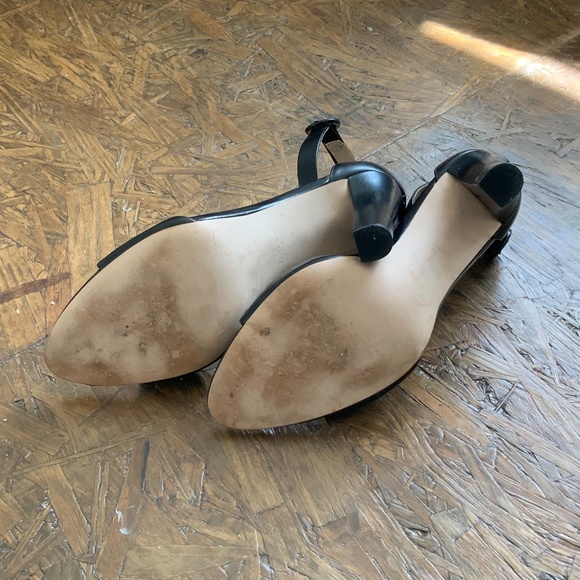 Black leather open toe zara ankle strap heels - Picture 6 of 7